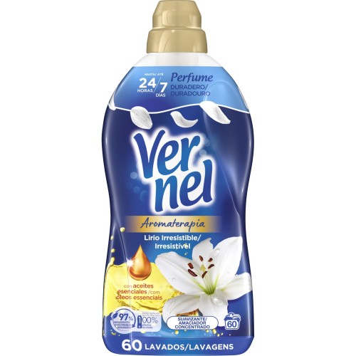 VERNEL SUAVIZANTE CONCENTRADO AZUL 1260 ML 60 Lav./8 SUAVIZANTES DE ROPA