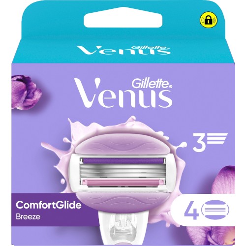 GILLETTE VENUS BREEZE CARGADOR 4 UDS. C/10 HOJAS DE AFEITAR Y CARGADORES