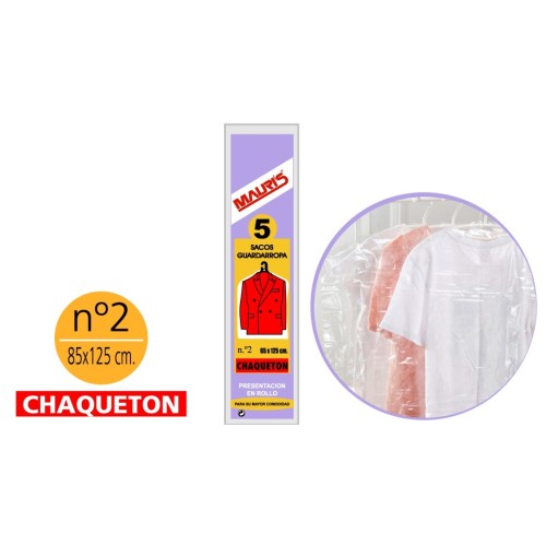 MAURIS SACOS GUARDARROPA 65X125 CHAQUETON C/20 SACOS GUARDARROPA