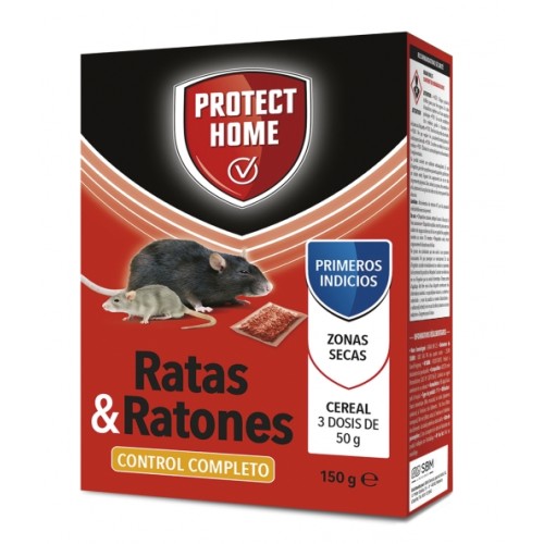 PROTECT HOME  RAT. CEREAL BRODIFACOUM 150 GRMS C/24 RATICIDAS
