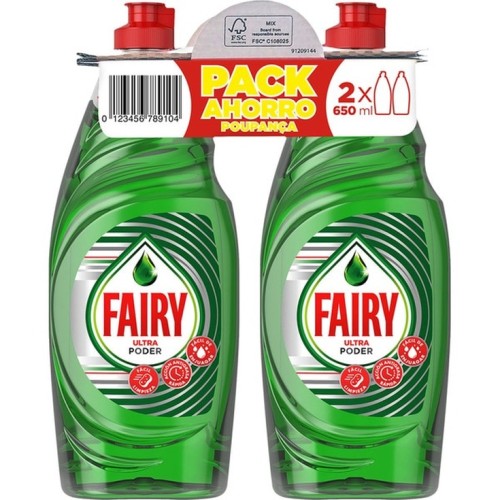 FAIRY VAJ.650ML.(DUPLO) ULTRA PODER PACK AHORRO c/8 LAVAVAJILLAS