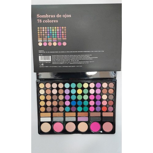 SHAUSA PALETA MAQUILLAJE 78 COLORES MAQUILLAJES DE OJOS