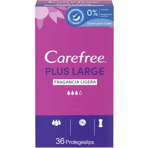 CAREFREE PROT-SLIP MAXI PLUS LARGE 36 UNID.FRAG. LGRA.C/16 COMPRESAS Y TAMPONES
