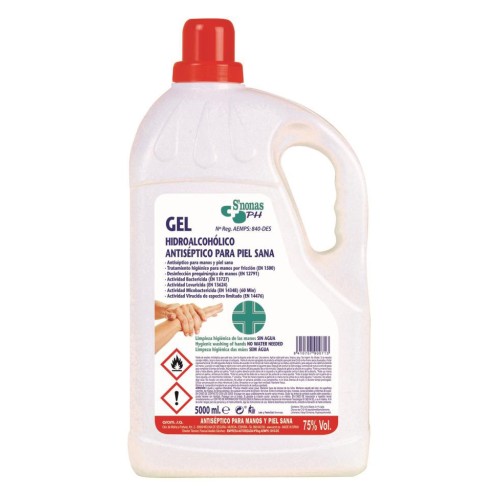 SNONAS GEL HIDROALCOLICO 5 LTRS C/2 ALCOHOL