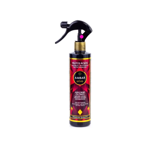 AMBAR SPRAY ABSORVEOLORES FRUTOS ROJOS 280 ML C/12
 DESODORANTES AMBIENTE