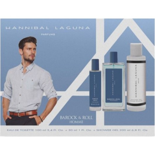 HANNIBAL LAGUNA MEN BAROCK&ROL 100ML VAP+GEL 200ML +VAP.30ML
 ESTUCHES CABALLERO