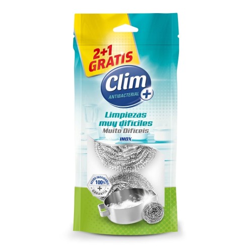 CLIM ESTROPAJO INOXIDABLE  2+1 UDS C/10 ESTROPAJOS