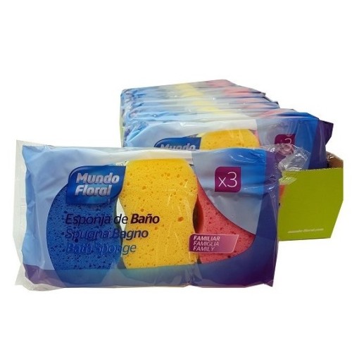 MUNDO FLORAL ESPONJA OVAL LOTE 3 UDS C/10 ESPONJAS