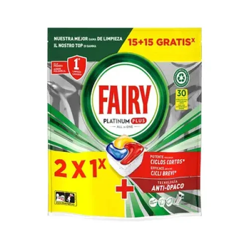 FAIRY CAPSULAS PLATINUN PLUS LIMON 15+15 C/5 LAVAVAJILLAS