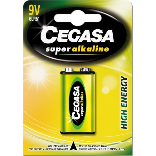 CEGASA PILA ALCALINA 9V. 6LR61. BLISTER 1 C/12 PILAS