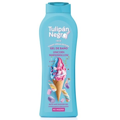 TULIPAN NEGRO GEL 650ML.YUMMY UNICORN MARSHMALLOW C/12      
 GEL DE BAÑO