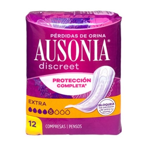 AUSONIA DISCREET EXTRA 12 UND COMPR. INCONTINECIA C/4 COMPRESAS Y TAMPONES
